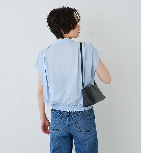 Rouge vif「タイ付きドレープタックVネックブラウス」|シャツ・ブラウス|