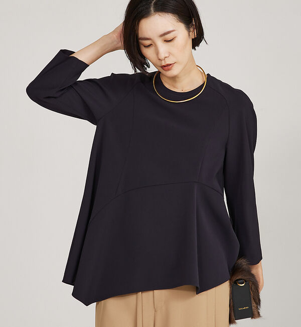 qualite「【セットアップ対応】アシメペプラムプルオーバー」|Tシャツ・カットソー|ダークネイビー