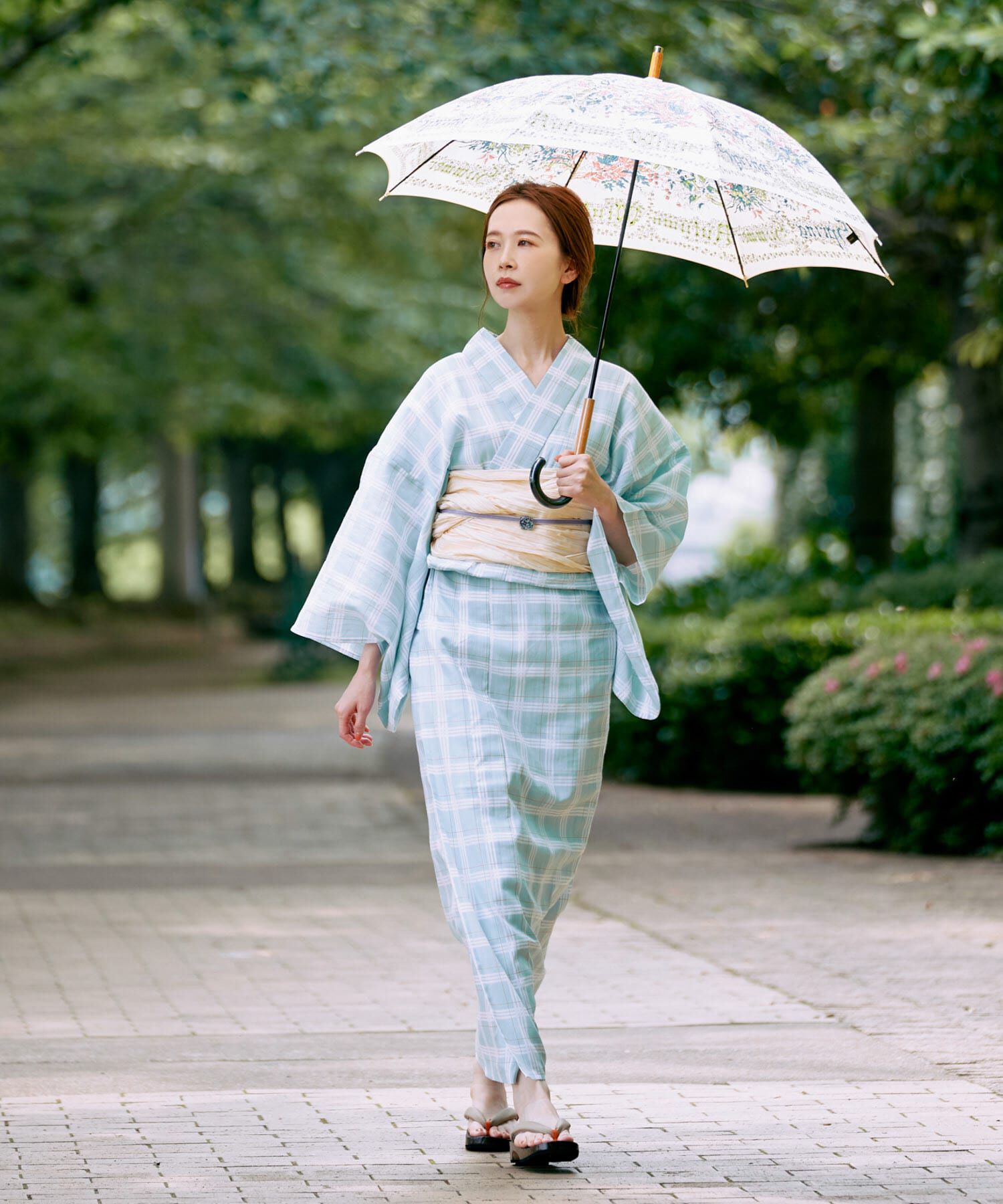 URBAN RESEARCH ROSSO「綿麻ゆかた 格子」|その他|ライトブルー