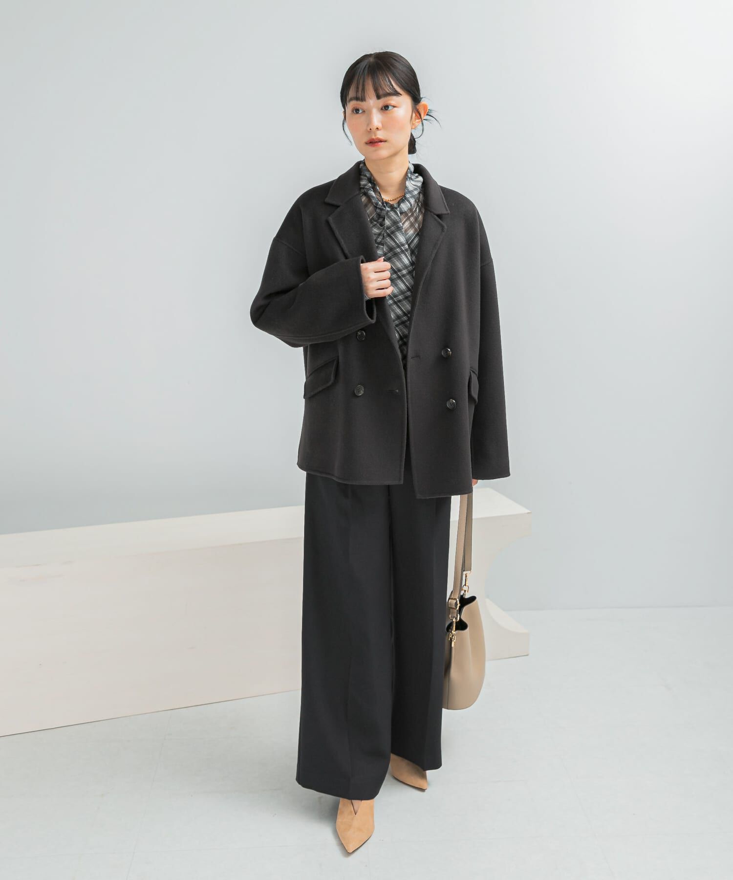 URBAN RESEARCH ROSSO「リバージャコット」|ノーカラーコート|