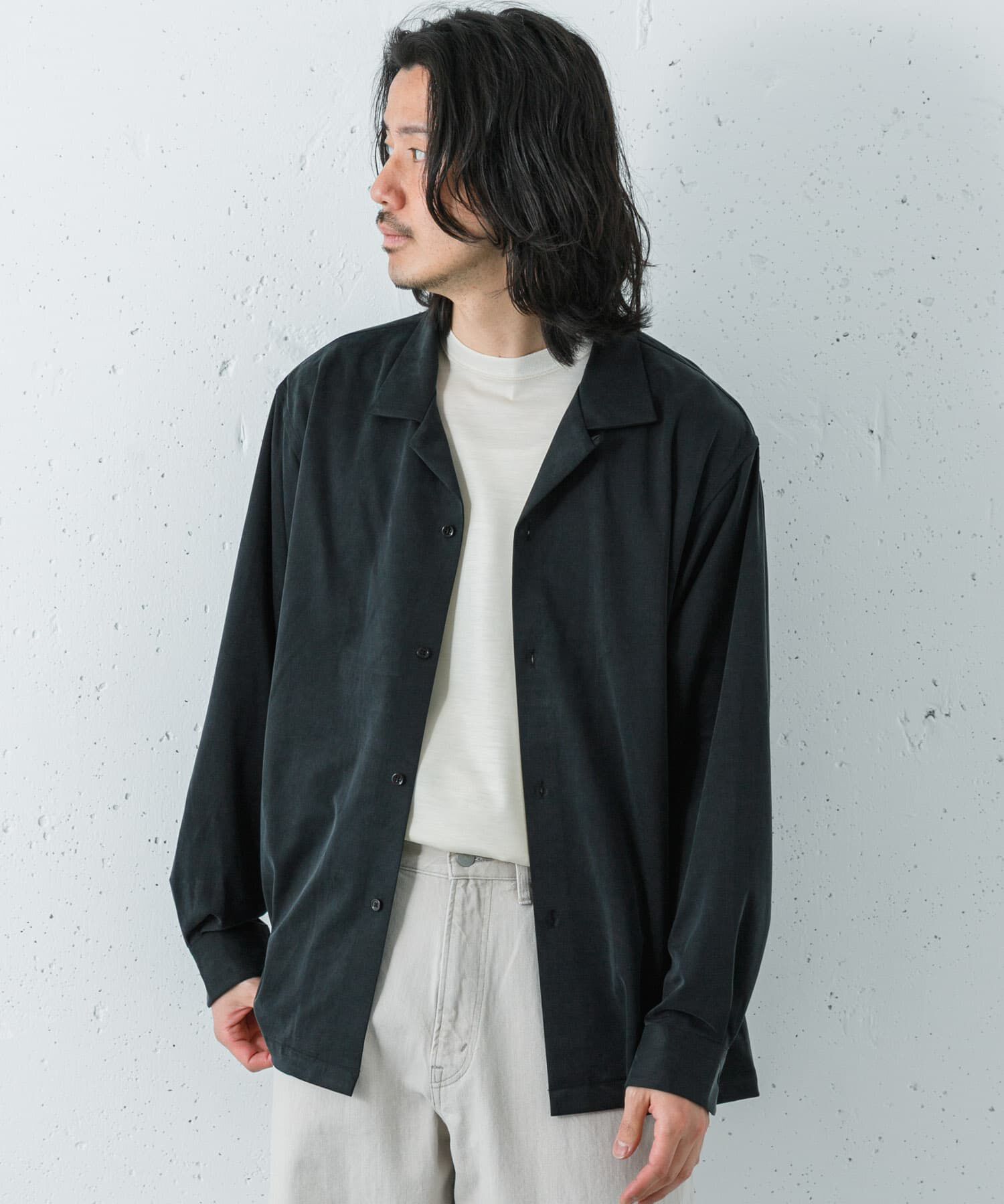 URBAN RESEARCH「『洗濯可』WASHABLE CUPRO O/C SHIRTS」|シャツ・ブラウス|ブラック