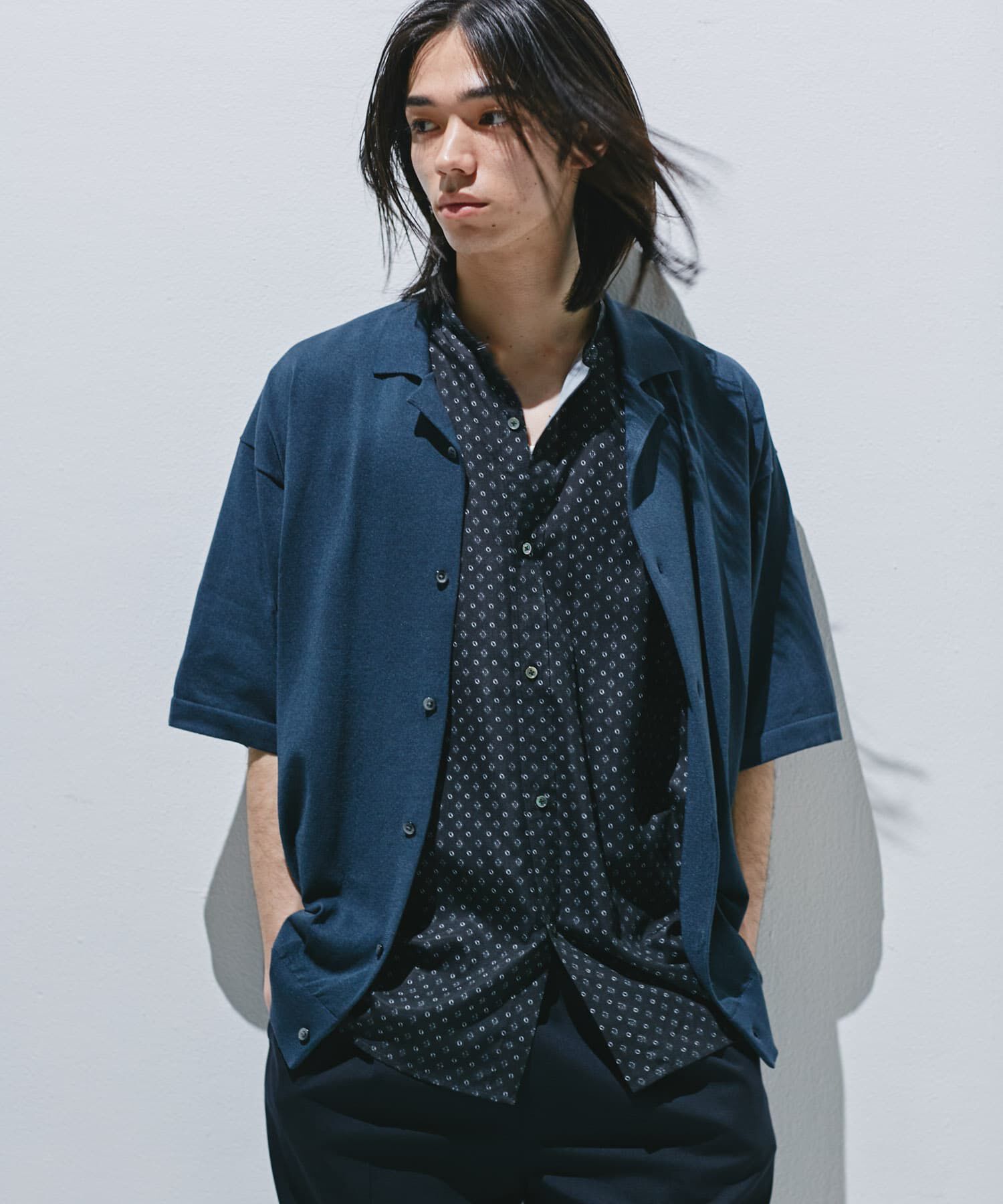 URBAN RESEARCH DOORS「『仁村紗和さん着用』『UR TECH』 サマシェア ニットカーディガン」|カーディガン|ネイビー