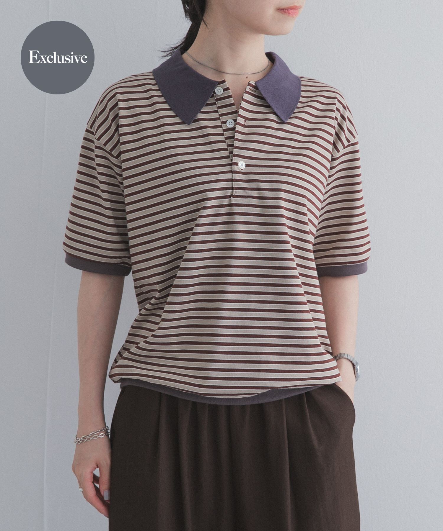 URBAN RESEARCH DOORS「『別注』STAR&STRIPE&times;DOORS　MULTI POLO」|ポロシャツ|グレー