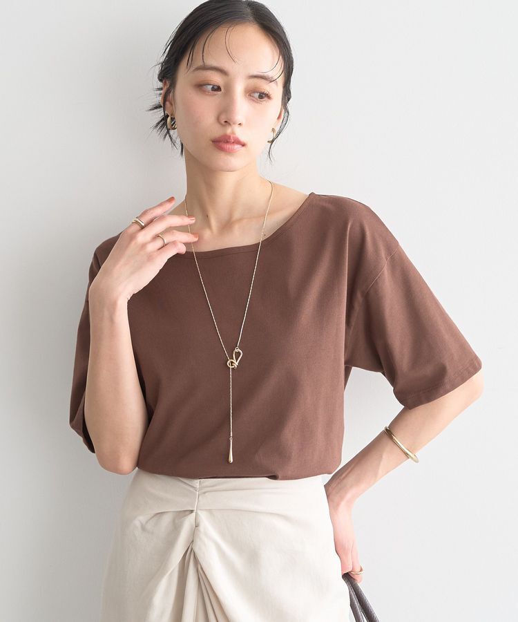 earth music&ecology「【接触冷感】バックデザインカットプルオーバー」|Tシャツ・カットソー|Brown