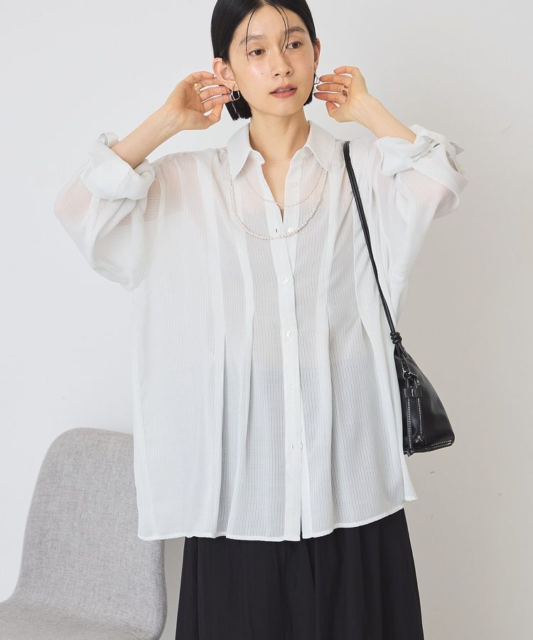 AMERICAN HOLIC「ウエストタックシアーストライプシャツ」|シャツ・ブラウス|Off White