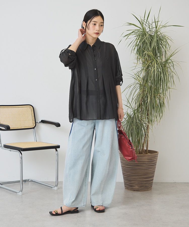AMERICAN HOLIC「ウエストタックシアーストライプシャツ」|シャツ・ブラウス|
