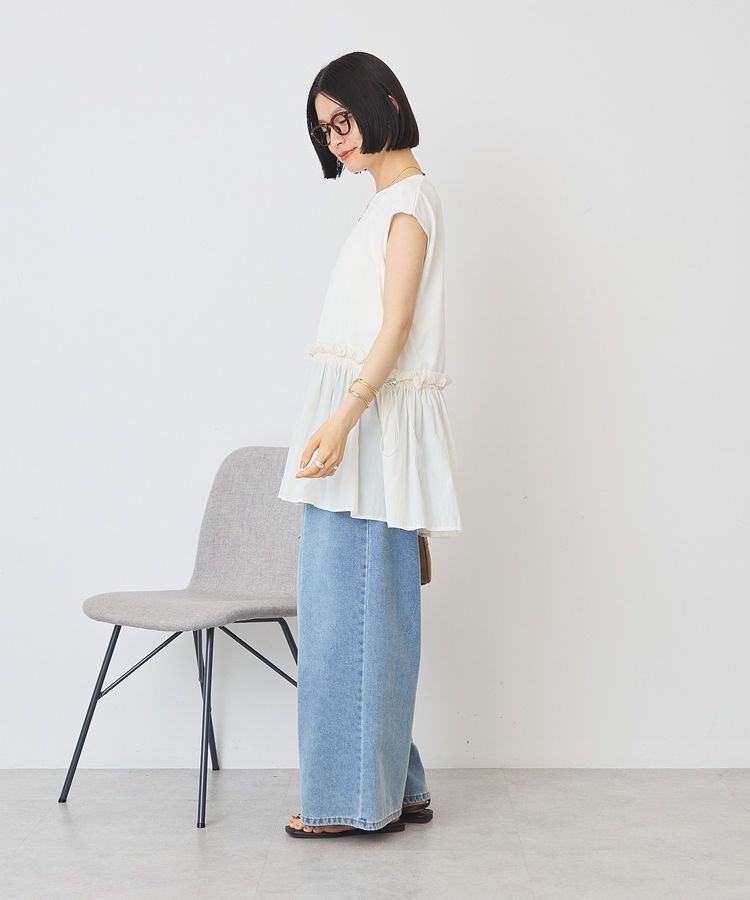 AMERICAN HOLIC「【汗染み防止】異素材ペプラムプルオーバー」|Tシャツ・カットソー|