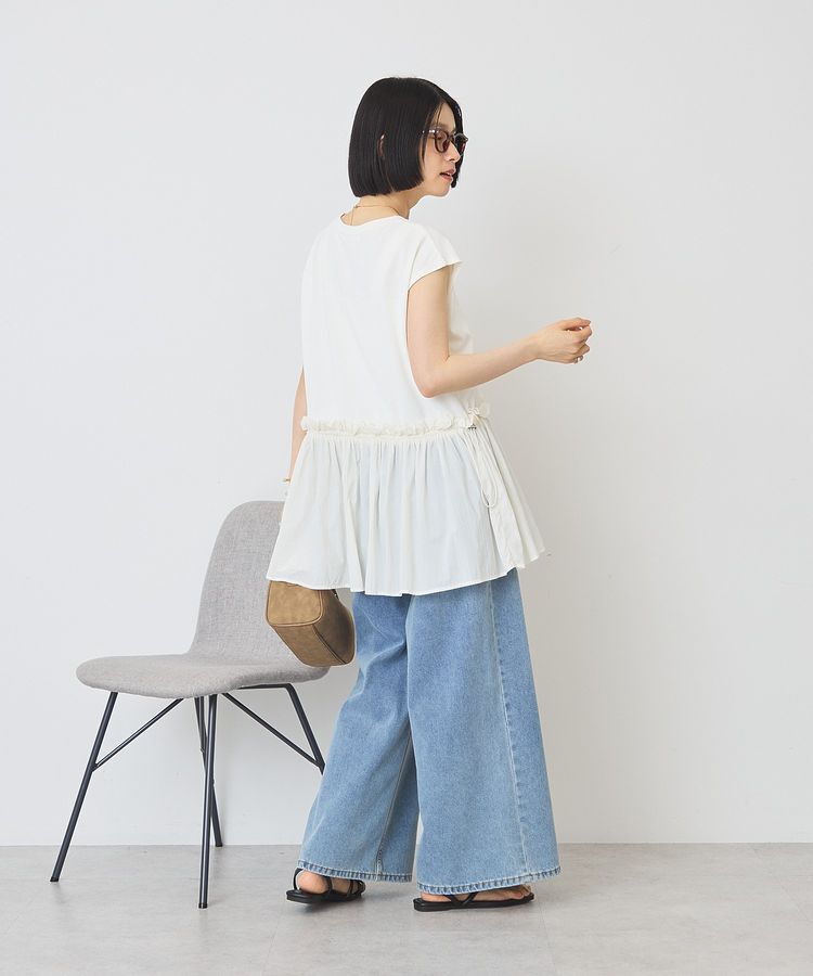 AMERICAN HOLIC「【汗染み防止】異素材ペプラムプルオーバー」|Tシャツ・カットソー|