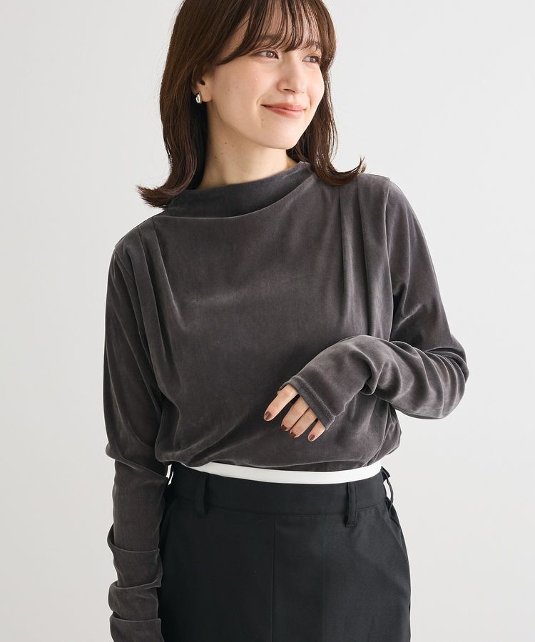 Green Parks「・ANDSEARCH シアーベロアボトルネックロンTEE」|Tシャツ・カットソー|