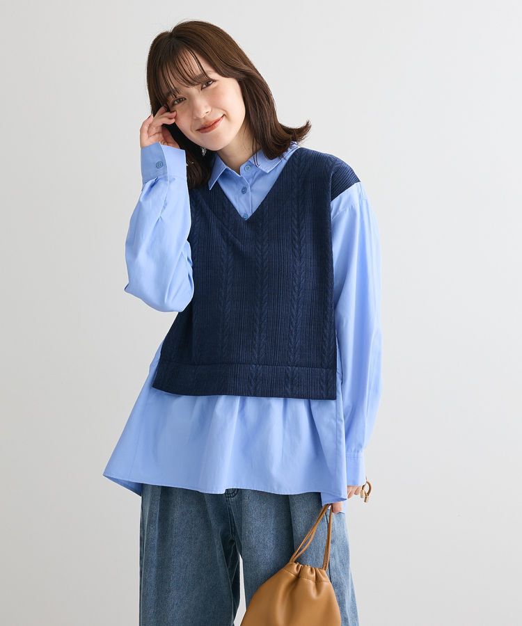 Green Parks「カットモールドッキングシャツチュニック」|チュニック|