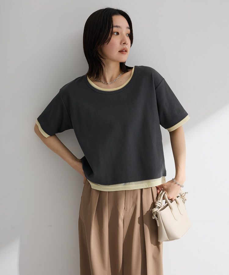 Green Parks「チュールレイヤードボックスプルオーバー」|Tシャツ・カットソー|