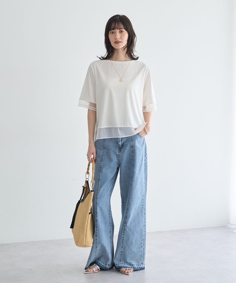YECCA VECCA「シアーMIXプルオーバー」|Tシャツ・カットソー|