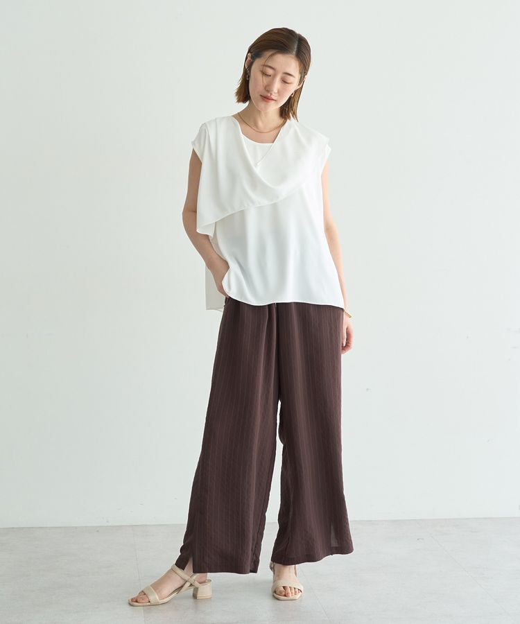 YECCA VECCA「【セットアップ可能】ストライプ柄ワイドパンツ」|その他|
