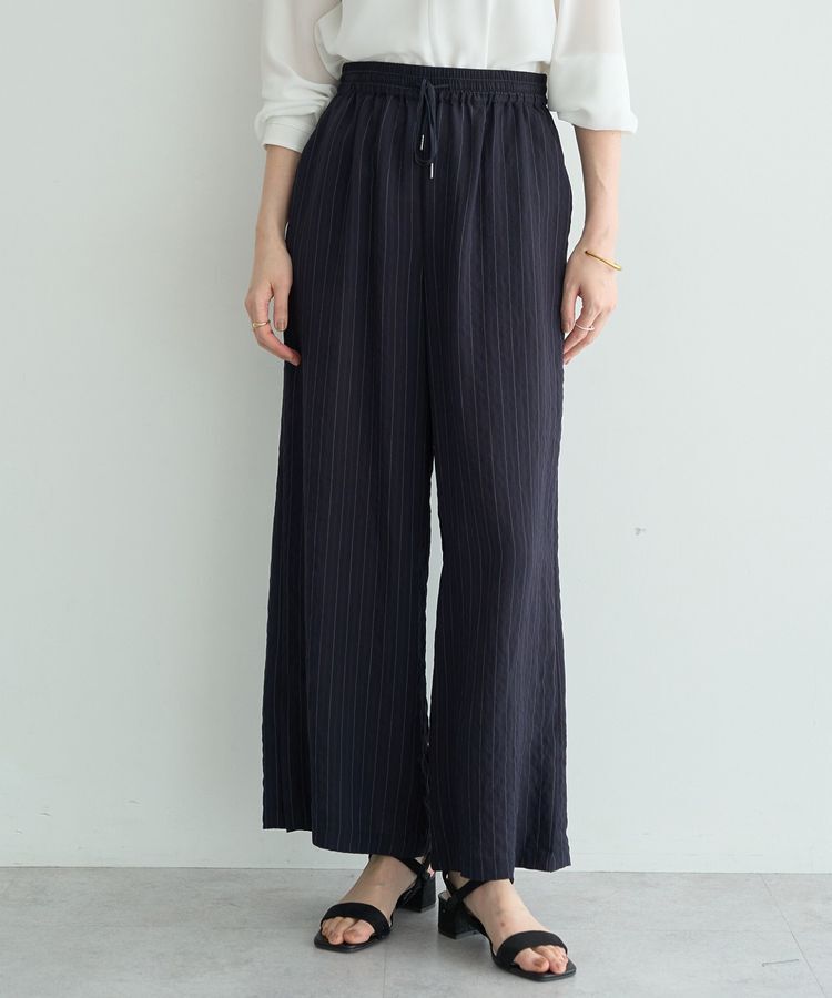 YECCA VECCA「【セットアップ可能】ストライプ柄ワイドパンツ」|その他|Navy
