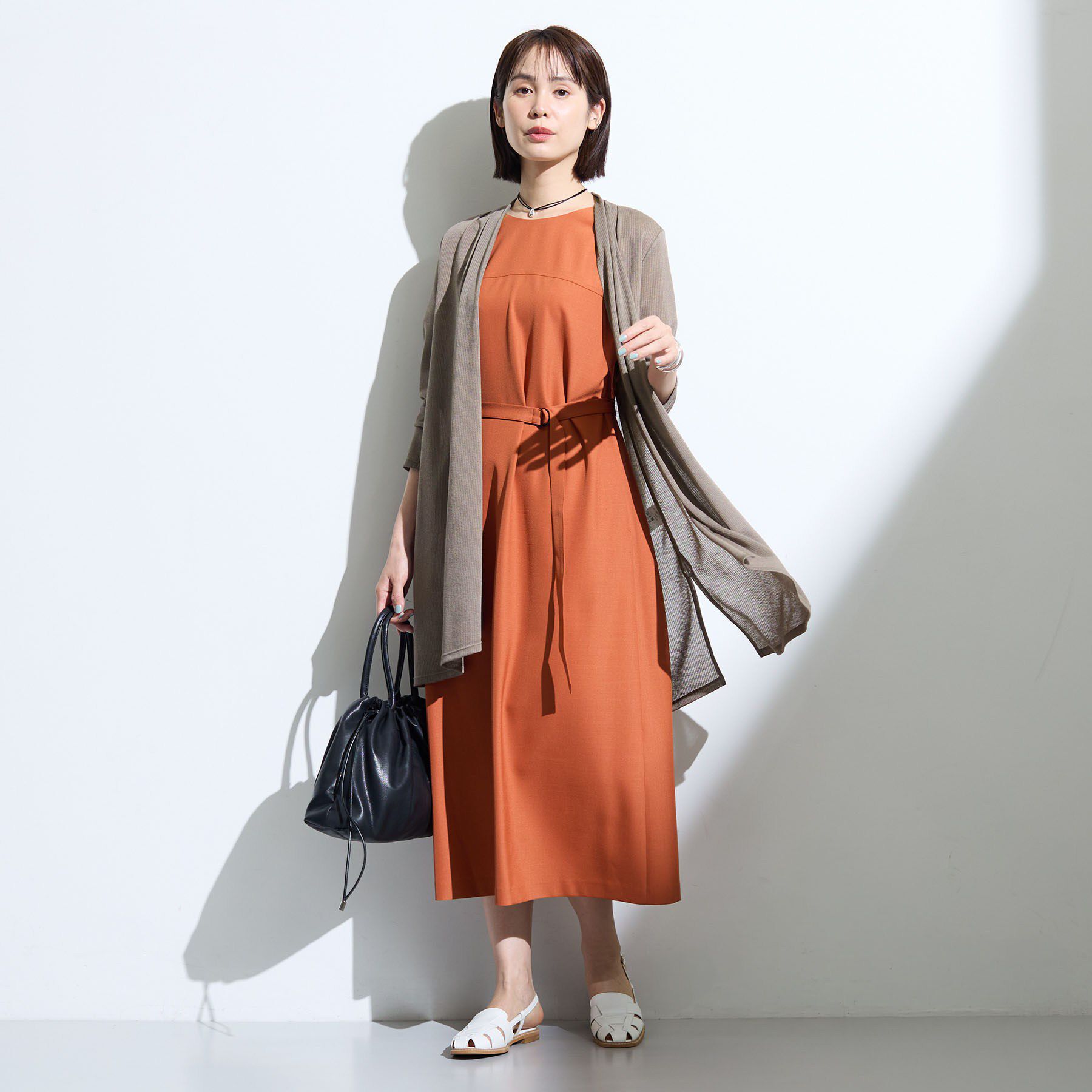 INDIVI「【洗える／アンサンブル可能】シアースストライプカーディガン」|カーディガン|