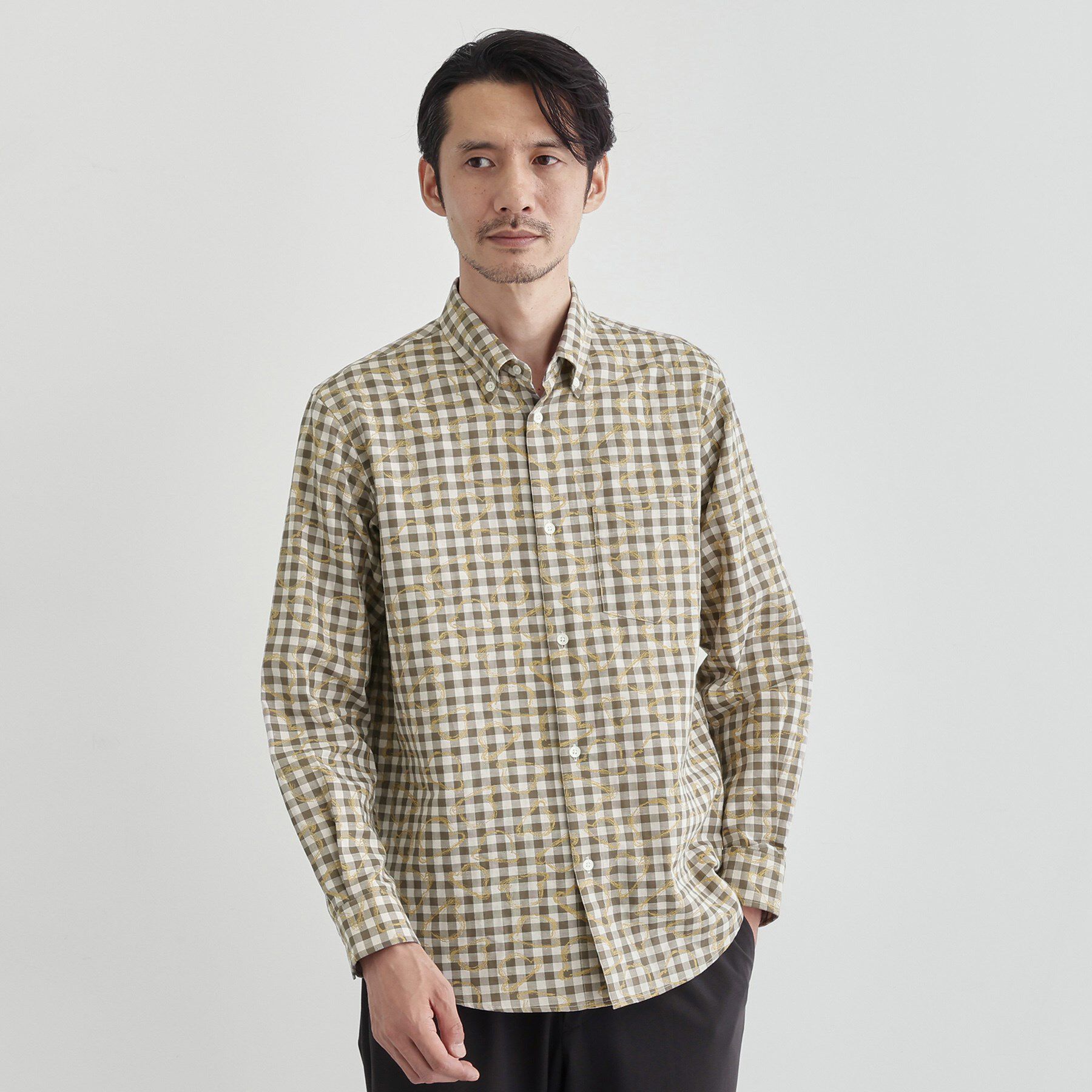 TAKEO KIKUCHI「チェックボーラーガーゼシャツ」|シャツ・ブラウス|