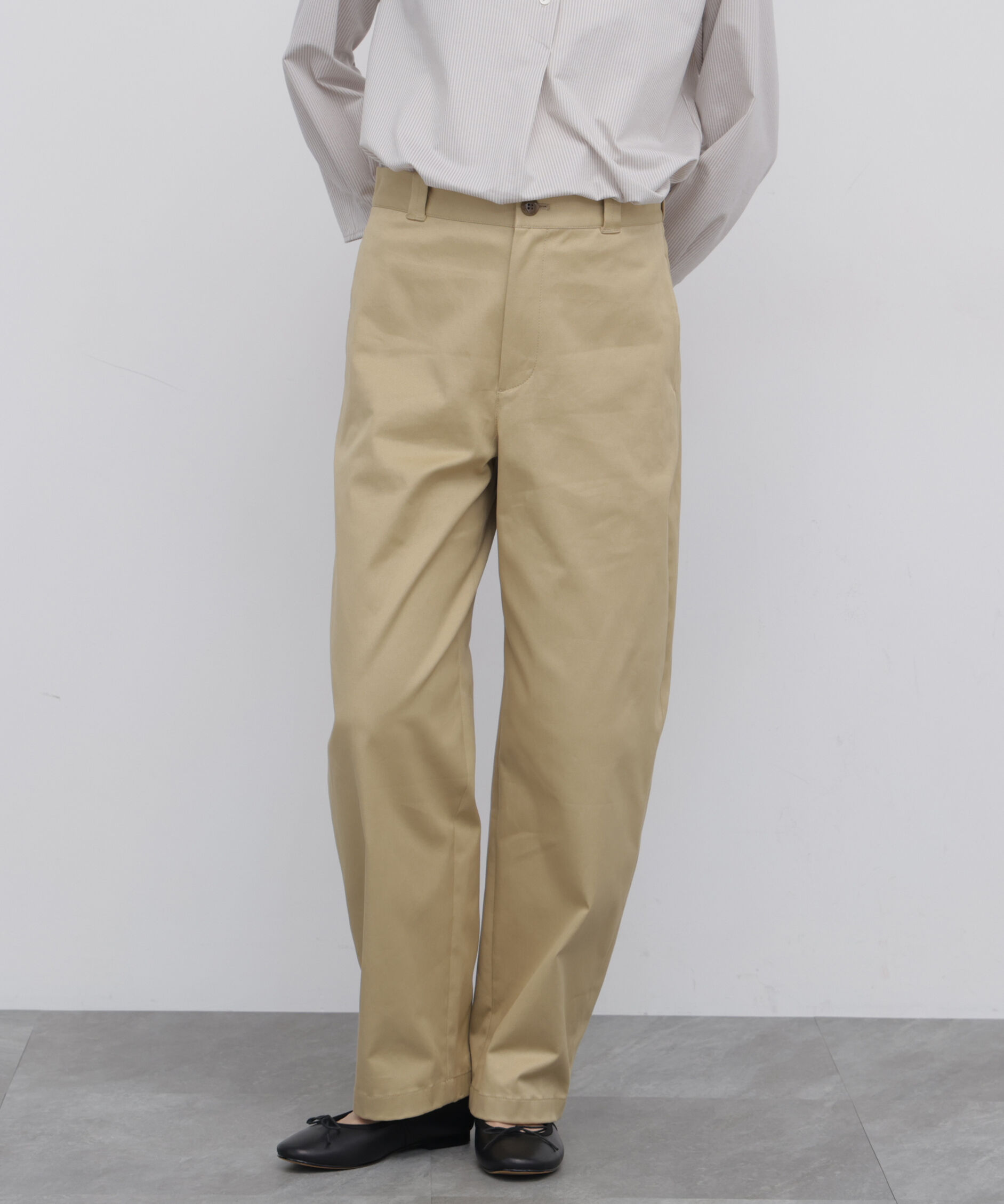 「◆コットンツイルストレッチバレルパンツ」|その他|ベージュ
