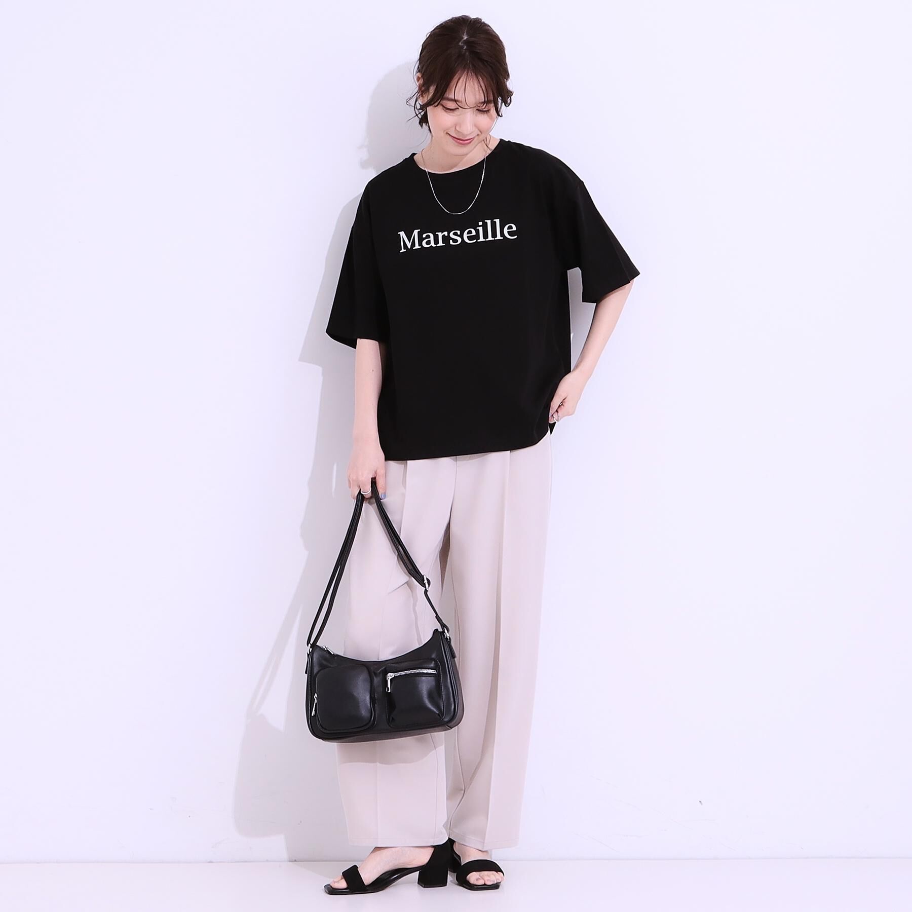 SHOO･LA･RUE「【選べる4柄】コットンプリントロゴTシャツ」|Tシャツ・カットソー|