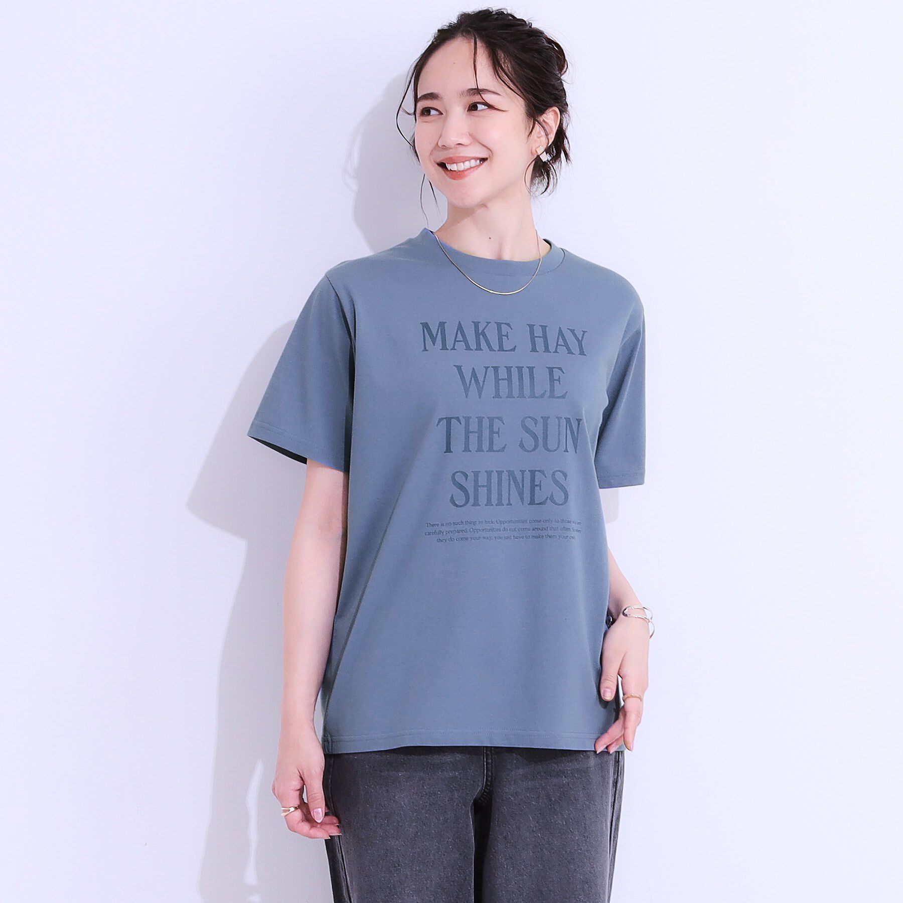 SHOO･LA･RUE「【S-LL/ひんやり/UV】汗をかいても気になりにくい グラフィックTシャツ」|Tシャツ・カットソー|