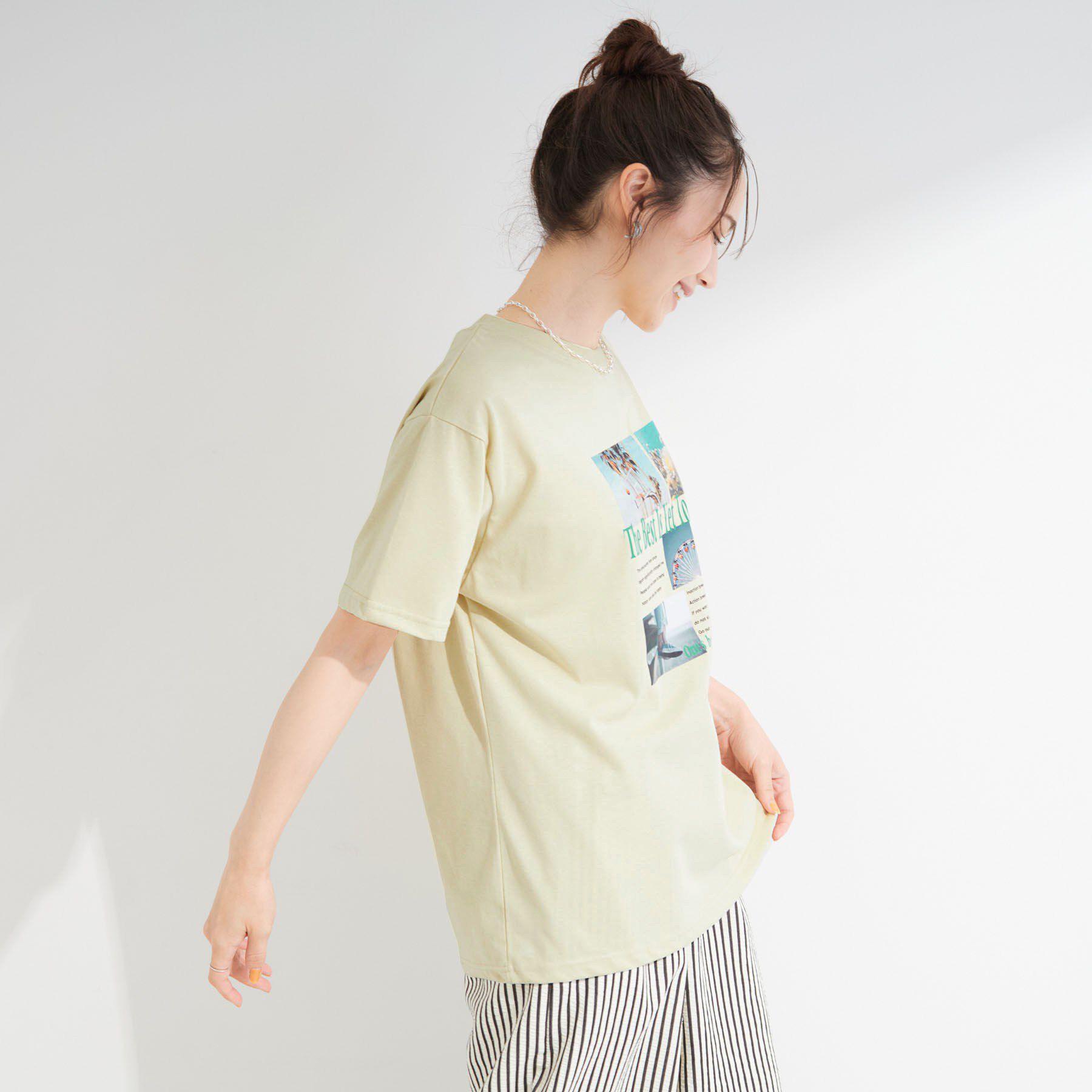 SHOO･LA･RUE「【ひんやり/S-LL】選べる4柄　デイリー使いにぴったりなアソートTシャツ」|Tシャツ・カットソー|