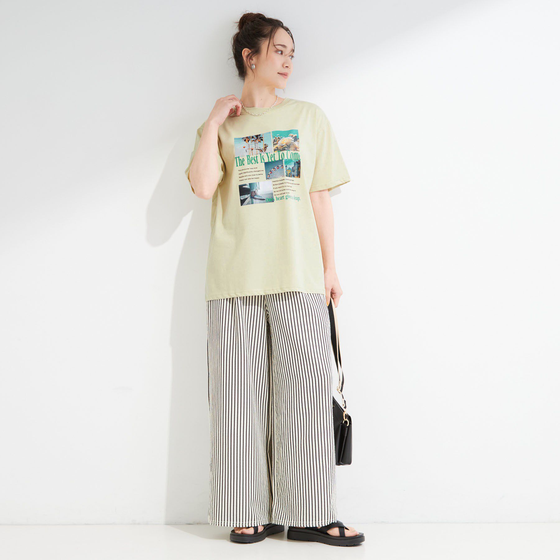 SHOO･LA･RUE「【ひんやり/S-LL】選べる4柄　デイリー使いにぴったりなアソートTシャツ」|Tシャツ・カットソー|