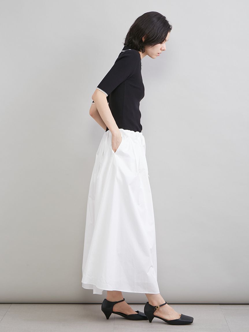 Mila Owen「【WEB＆一部店舗限定カラー】ポロニット&times;タックフレアスカートドッキン グワンピース」|ワンピース|