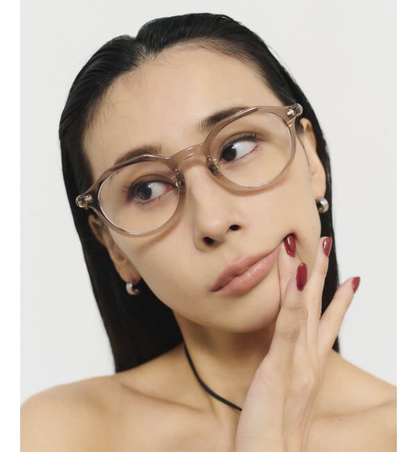  「[黒石奈央子さん ｺﾗﾎﾞ] Zoff｜Naoko Kuroishi メガネ | クラウンパント 伊達・度付き レンズ交換券付」|メガネ|薄イエロー
