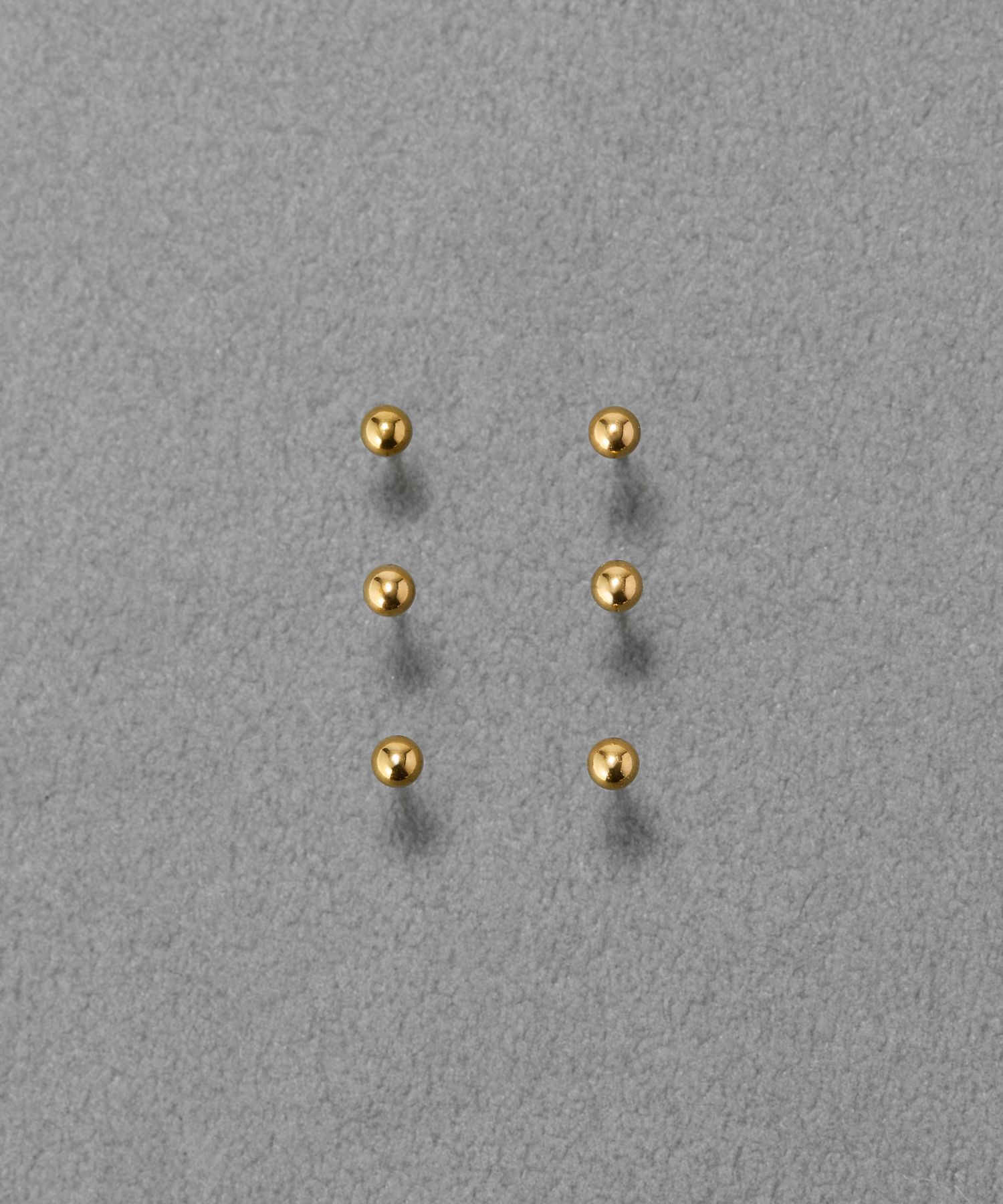 Phoebe「【金属アレルギー対応】6setメタルピアス　ゴールド/サージカルステンレス」|ピアス|ゴールド