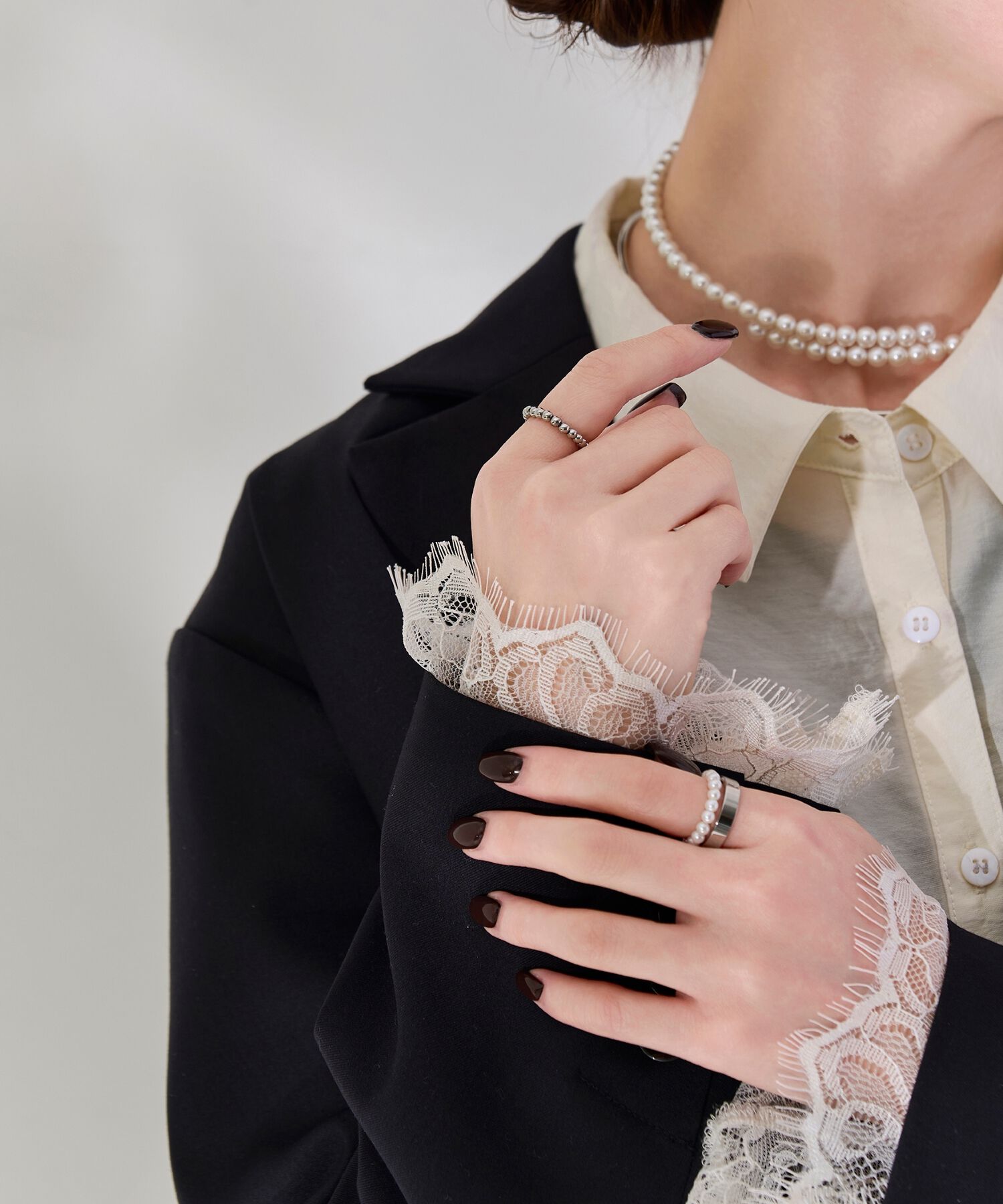 Phoebe「【伸びるリング】バブルフィットリング　パール4mm」|リング|