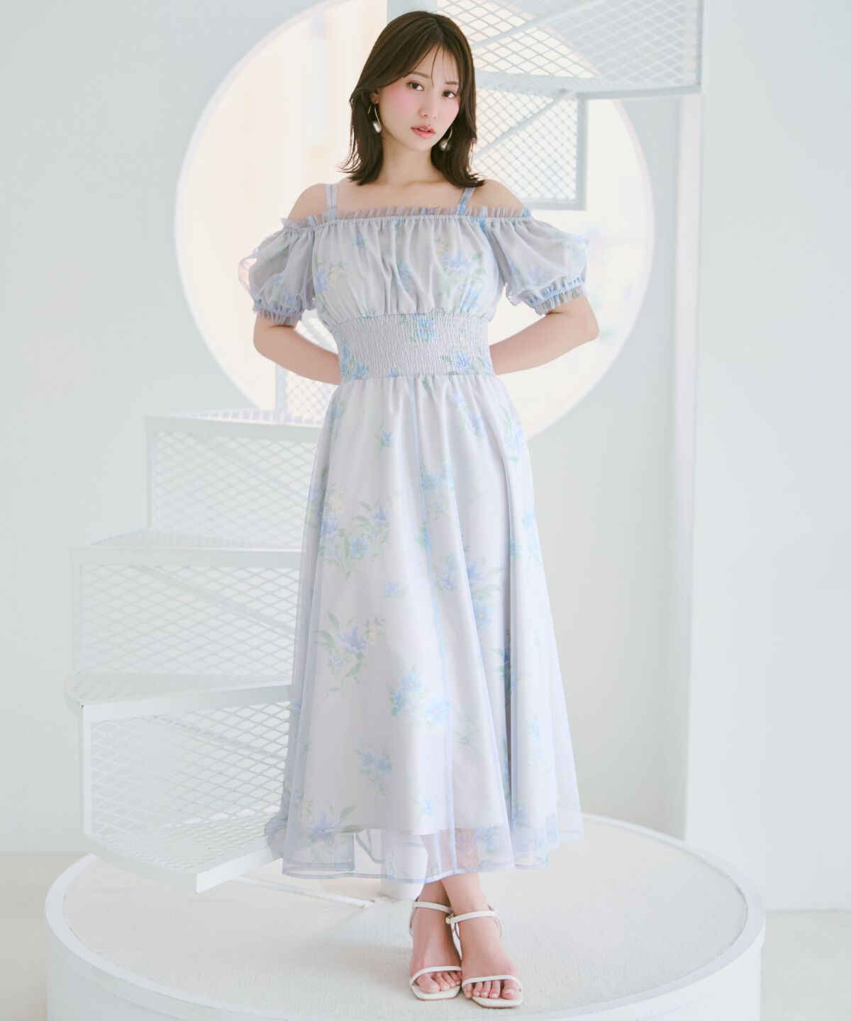 WILLSELECTION「フラワーメッシュオフショルワンピース」|ワンピース|ﾊﾟｰﾌﾟﾙ系花柄
