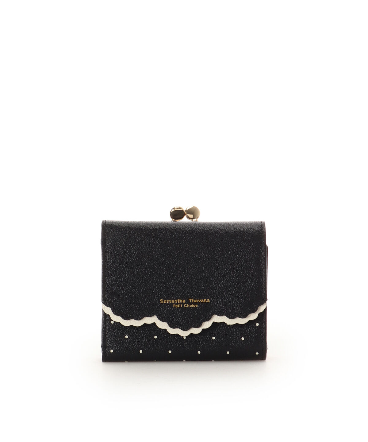Samantha Thavasa Petit Choice「スカラップドット 折財布」|財布|ブラック