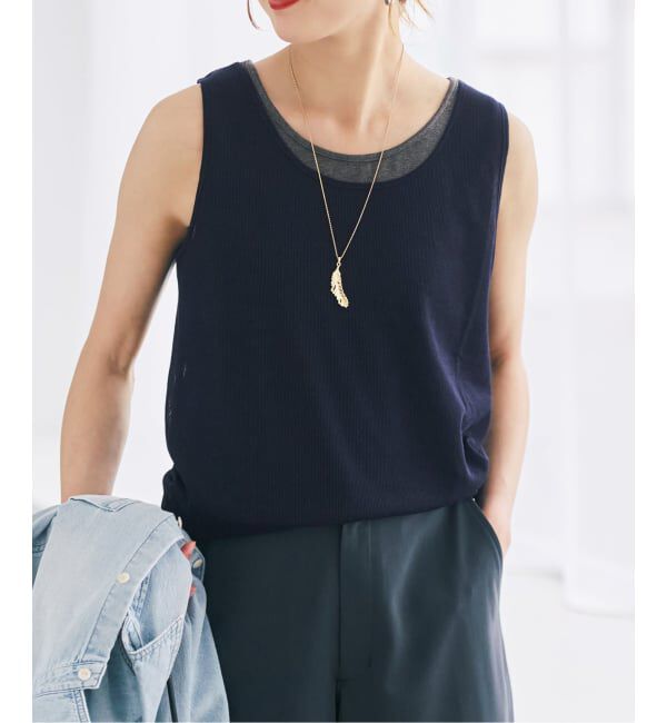 Spick and Span「《2枚セット》レイヤードタンクトップ」|タンクトップ|ネイビー
