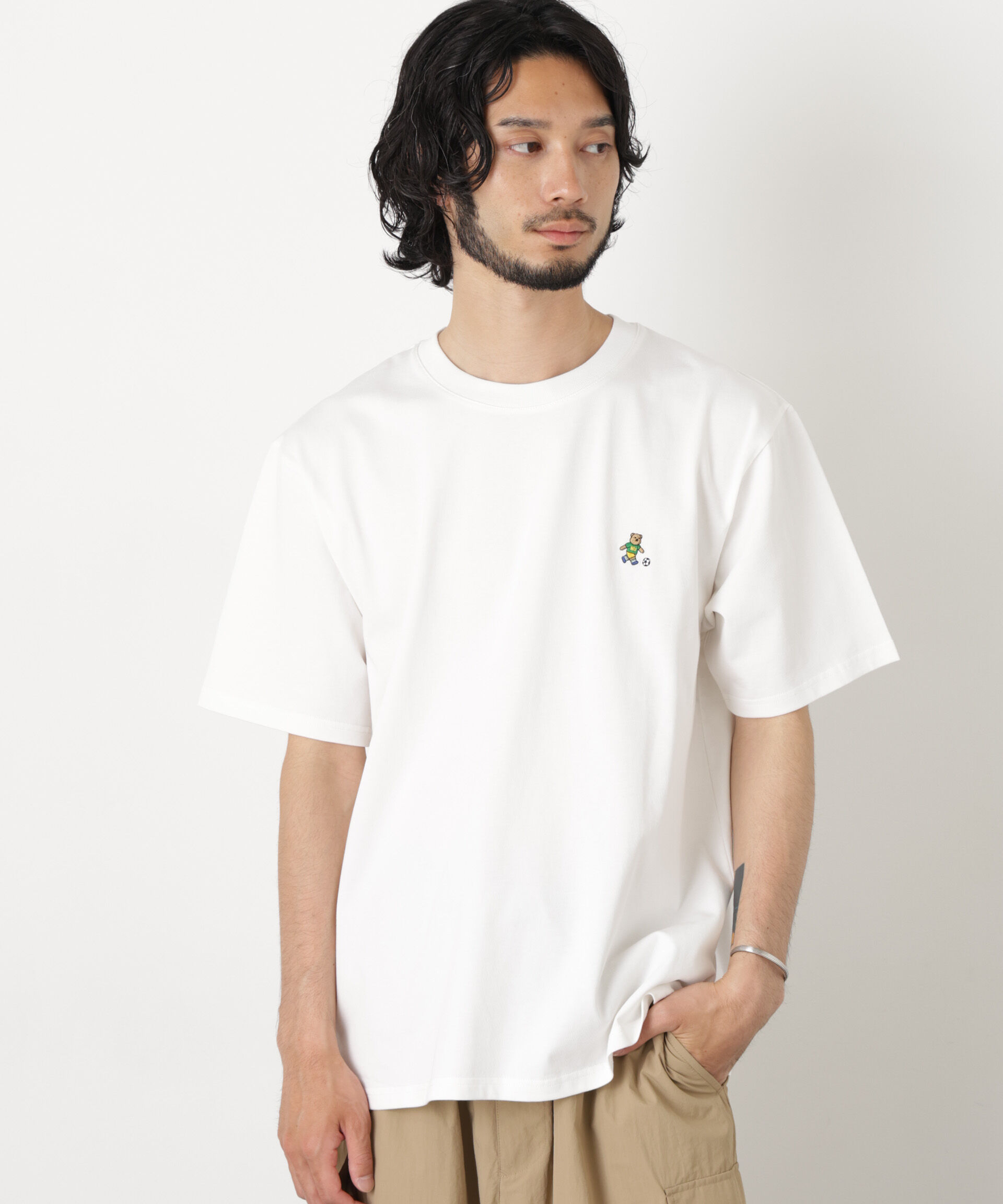 NANO universe「ナノベア Tシャツ半袖 サッカー」|Tシャツ・カットソー|パターン1