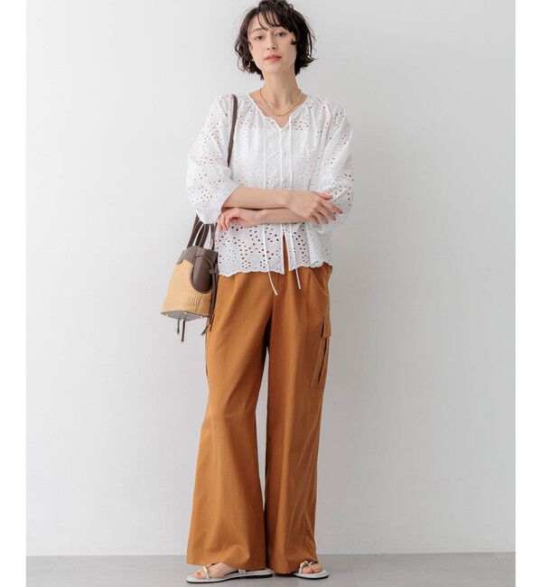 23区「【見上愛さん着用】カットワークエンブロイダリー 2WAYブラウス」|シャツ・ブラウス|
