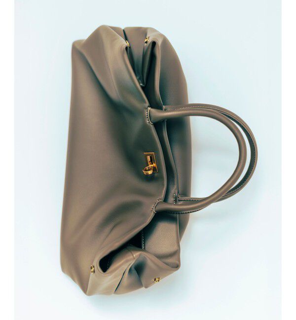 SALON adam et rope'「【WEB限定】【W S（ドゥーブル）】ソフトレザーメタルロックボストン」|ハンドバッグ|ベージュ系(28)