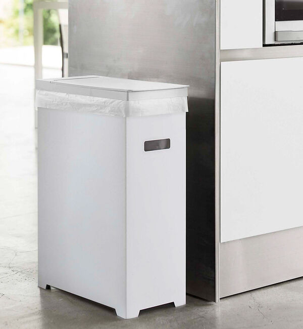 collex「【tower/タワー】スリムゴミ箱 蓋付き 45L対応 分別可能 省スペース」|食器・キッチングッズ|ホワイト