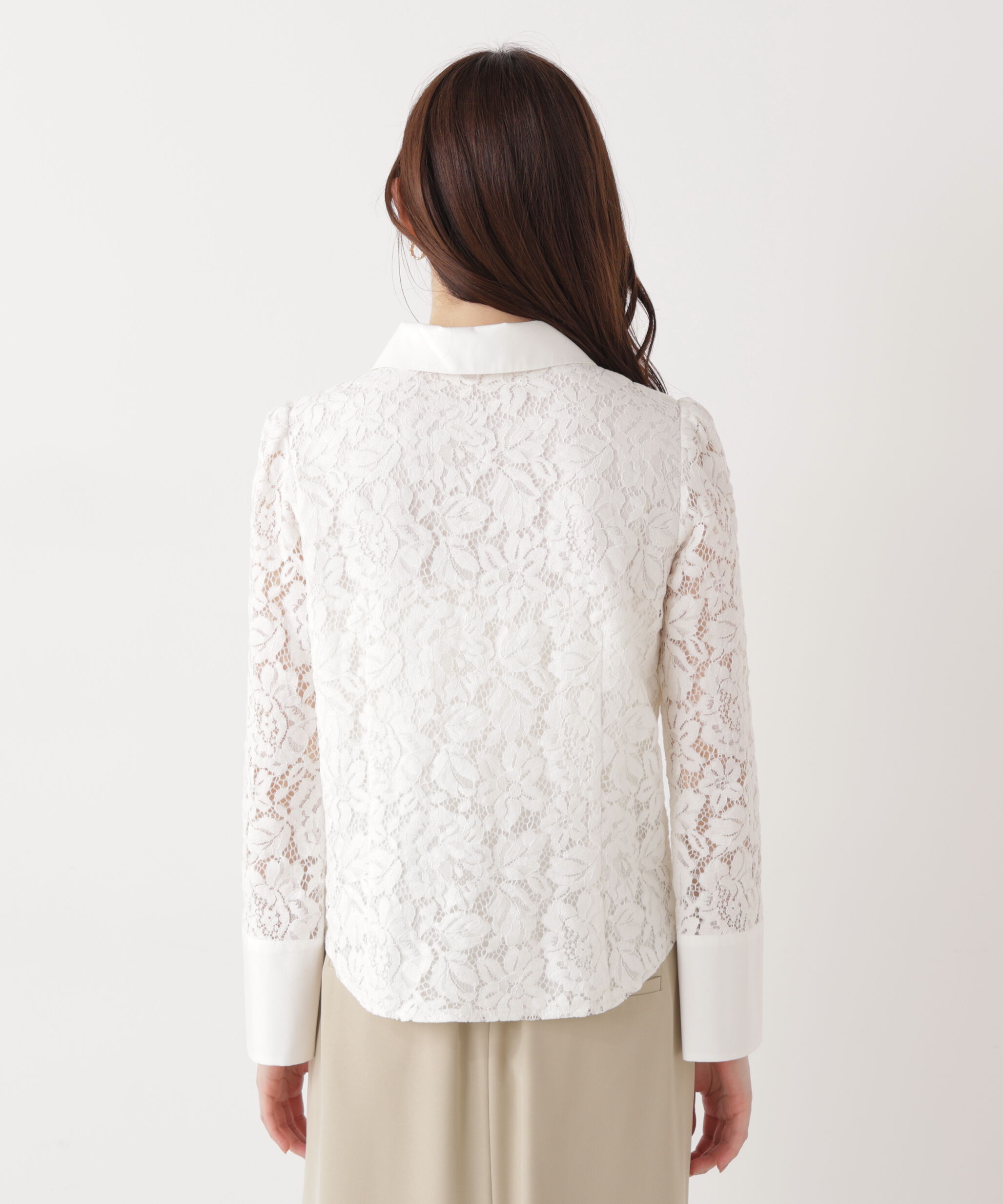 PROPORTION BODY DRESSING「ビッグ衿レースブラウス　26SS」|シャツ・ブラウス|
