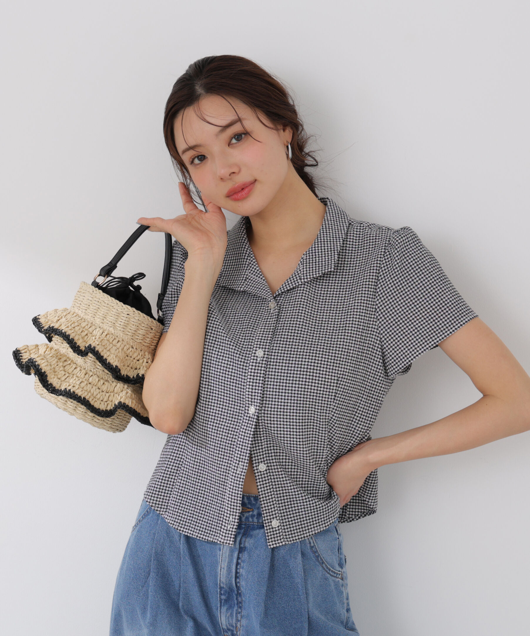 PROPORTION BODY DRESSING「コンパクトレディシャツ 26SS」|シャツ・ブラウス|ブラックチェ 1