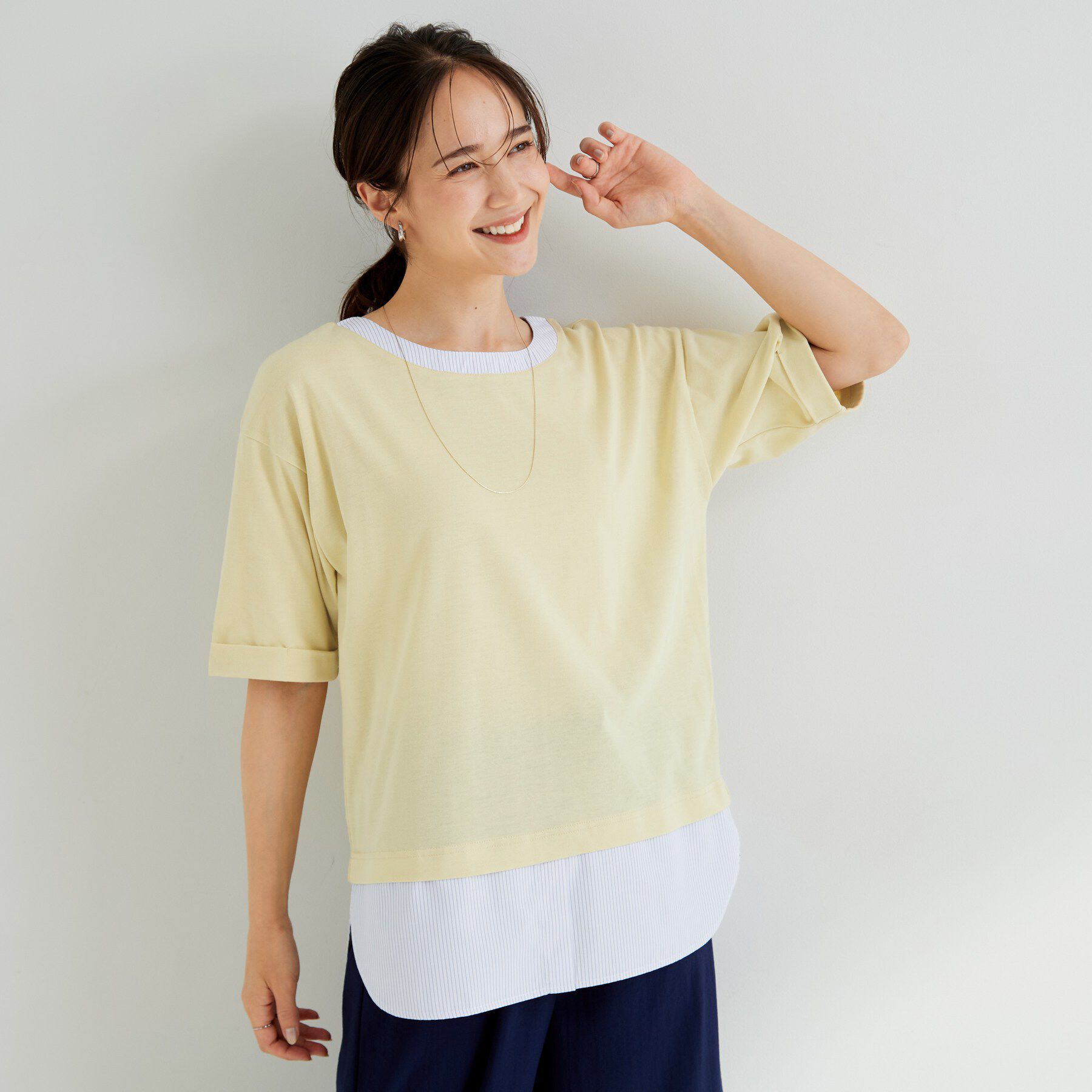 SHOO･LA･RUE「シャツドッキングカットソー」|Tシャツ・カットソー|
