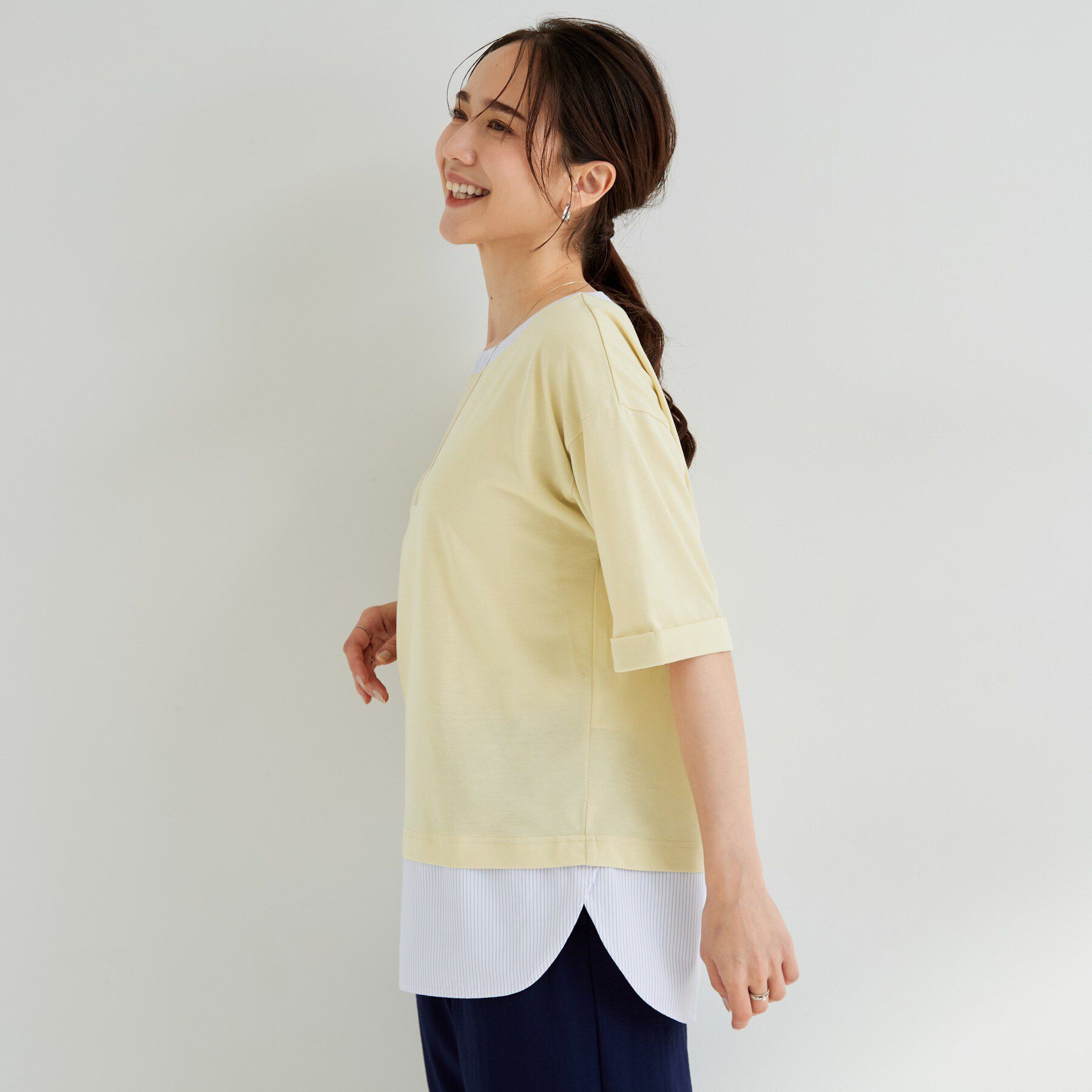 SHOO･LA･RUE「シャツドッキングカットソー」|Tシャツ・カットソー|