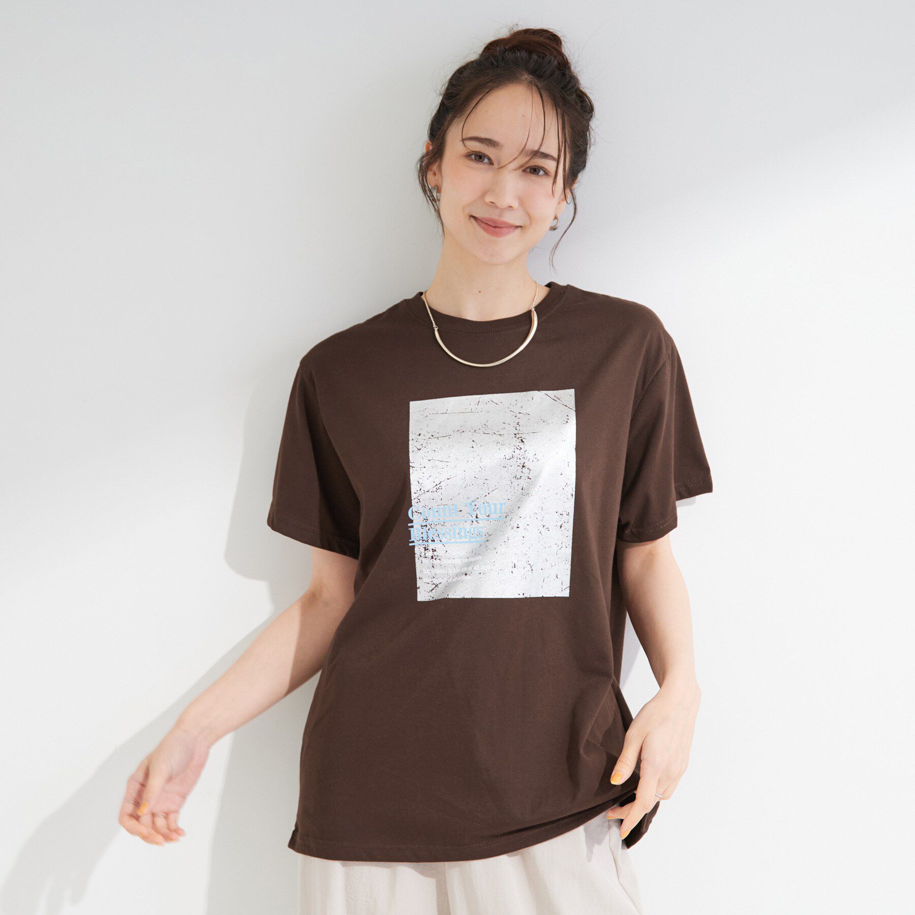 SHOO･LA･RUE「【ひんやり/S-LL】選べる4柄　デイリー使いにぴったりなアソートTシャツ」|Tシャツ・カットソー|