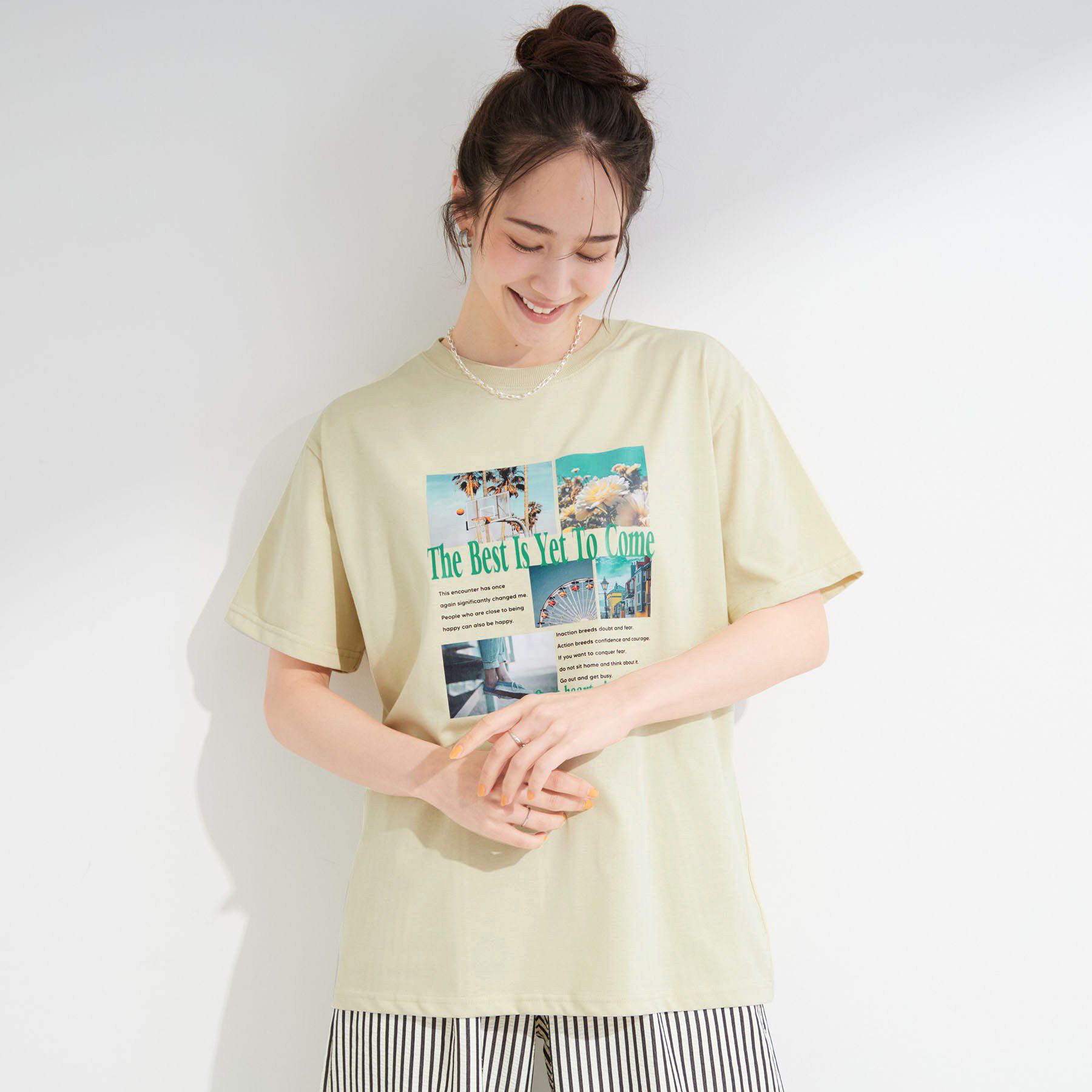 SHOO･LA･RUE「【ひんやり/S-LL】選べる4柄　デイリー使いにぴったりなアソートTシャツ」|Tシャツ・カットソー|