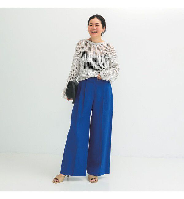 Demi-Luxe BEAMS 「シンプル リネン ワイドパンツ .M」|チノ|