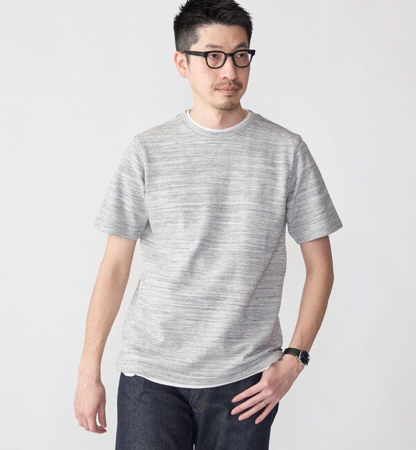 SHIPS「SHIPS: フェイクレイヤード ピケ クルーネック Tシャツ」|Tシャツ・カットソー|ライトグレー