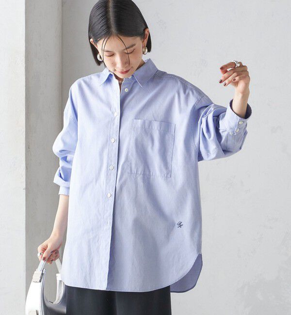 SHIPS for women「《一部追加予約》〈洗濯機可能〉ピン オックス 刺繍 シャツ」|シャツ・ブラウス|