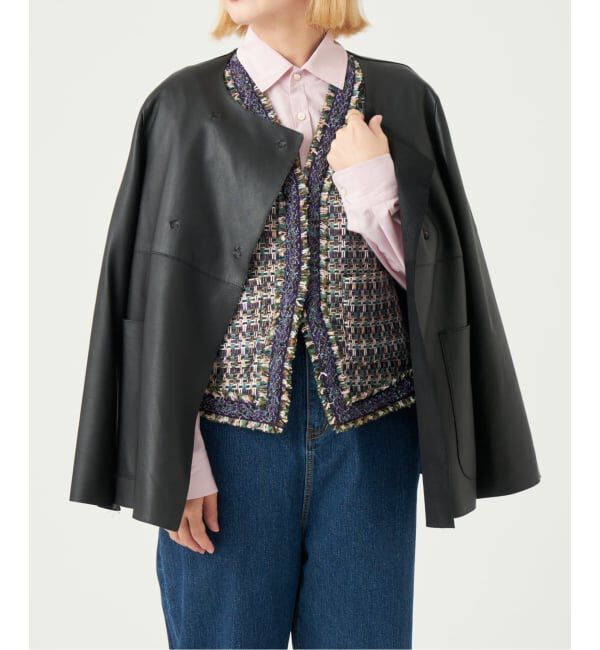 IENA LA BOUCLE「《追加予約》IENA LA BOUCLE SHEEPレザージャケット」|ノーカラージャケット|