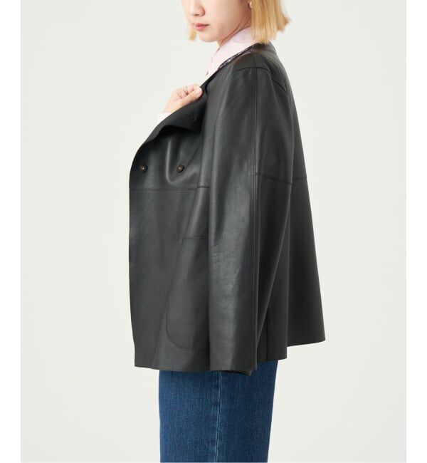 IENA LA BOUCLE「《追加予約》IENA LA BOUCLE SHEEPレザージャケット」|ノーカラージャケット|