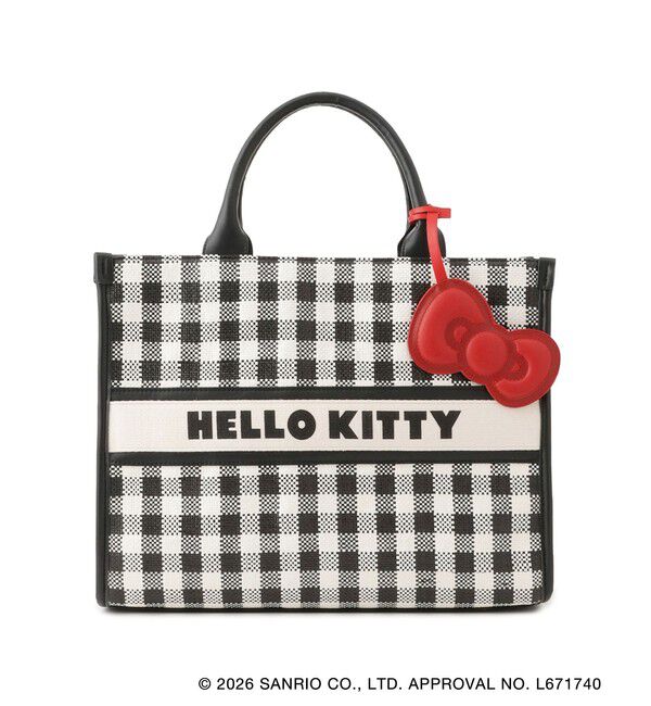 VIS「【HELLO KITTY&times;VIS】日焼けデザイン  ハローキティ雑材トートバッグ」|トートバッグ|