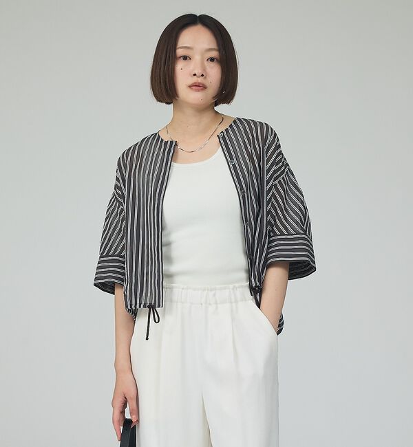 qualite「【シルエット調整可能】フォルムドロストブラウス」|シャツ・ブラウス|