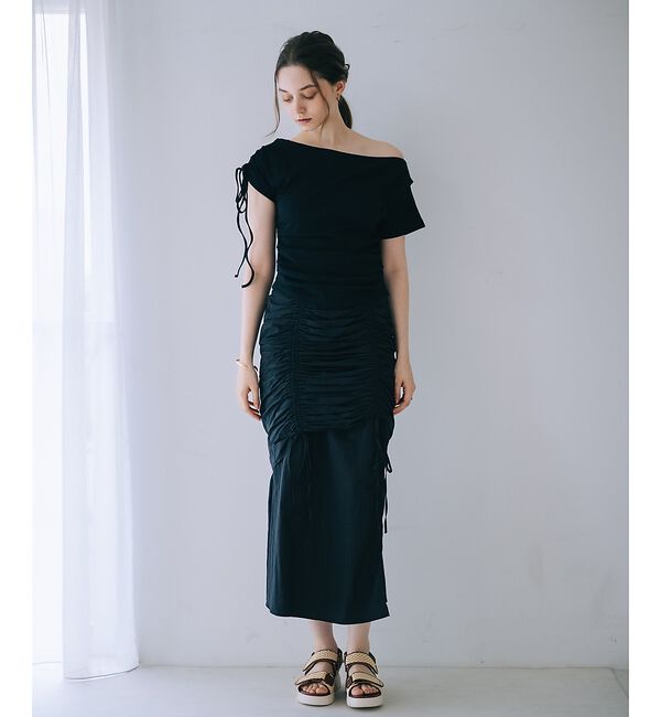SELFIST「ワンショルギャザーカットソー」|Tシャツ・カットソー|